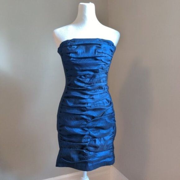 Vintage 1990s y2k Jessica McClintock Mini Dress Strapless Formal Jrs Homecoming - Picture 1 of 6